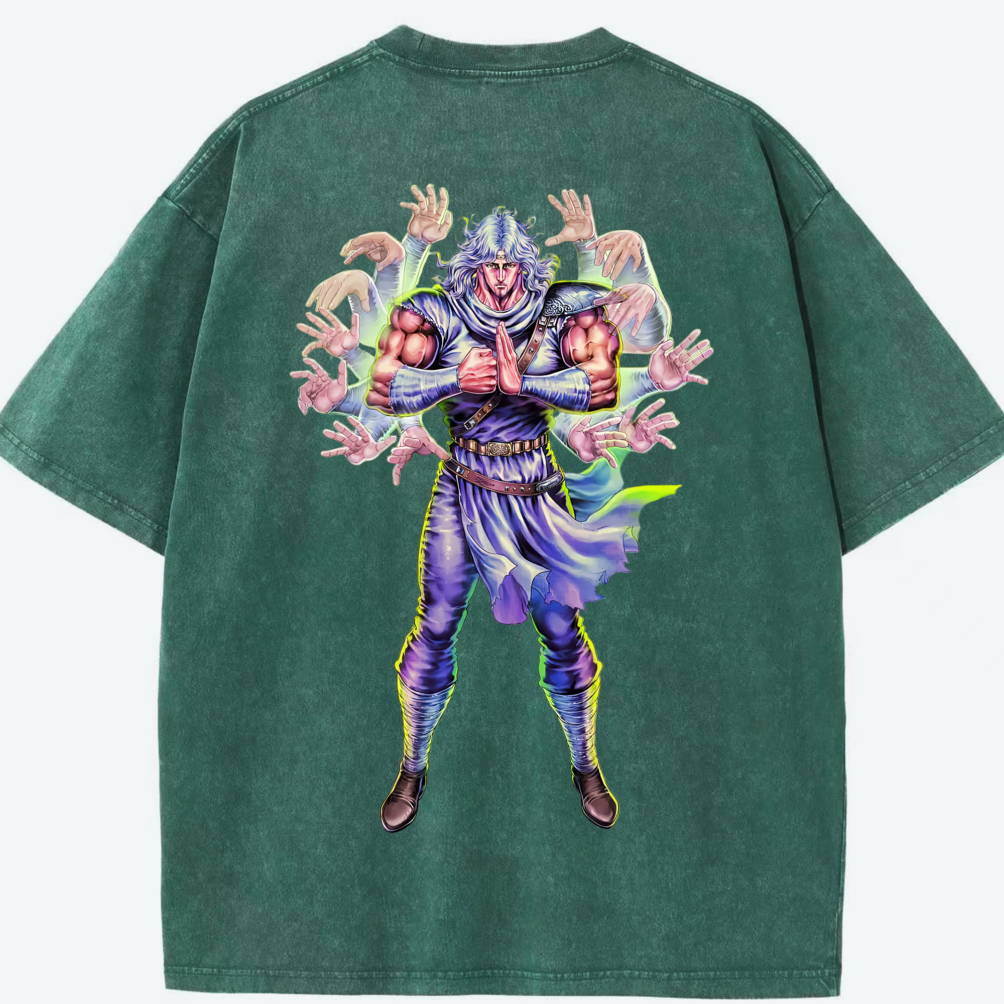 （画像用） 北斗の拳 Fist of the North Star 綿100% ヴィンテージ風 半袖Tシャツ（背面プリント）